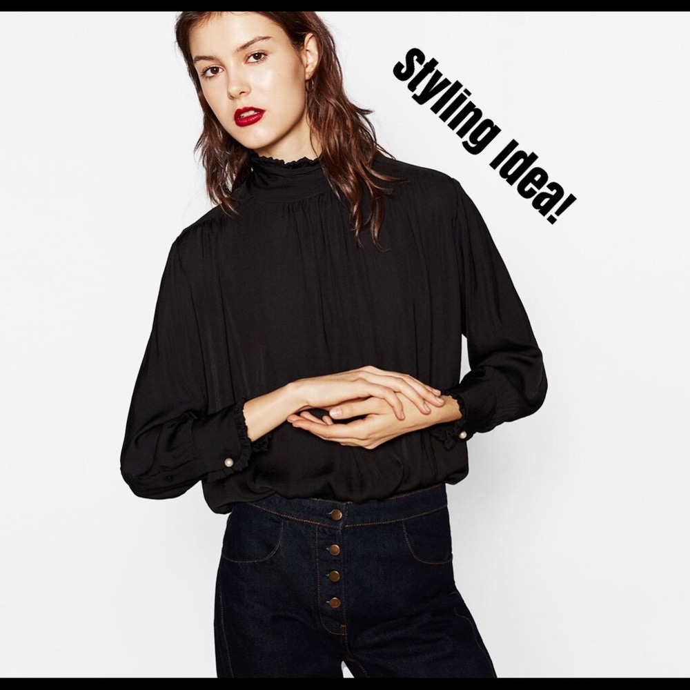 Retro vibe Zara blouse!