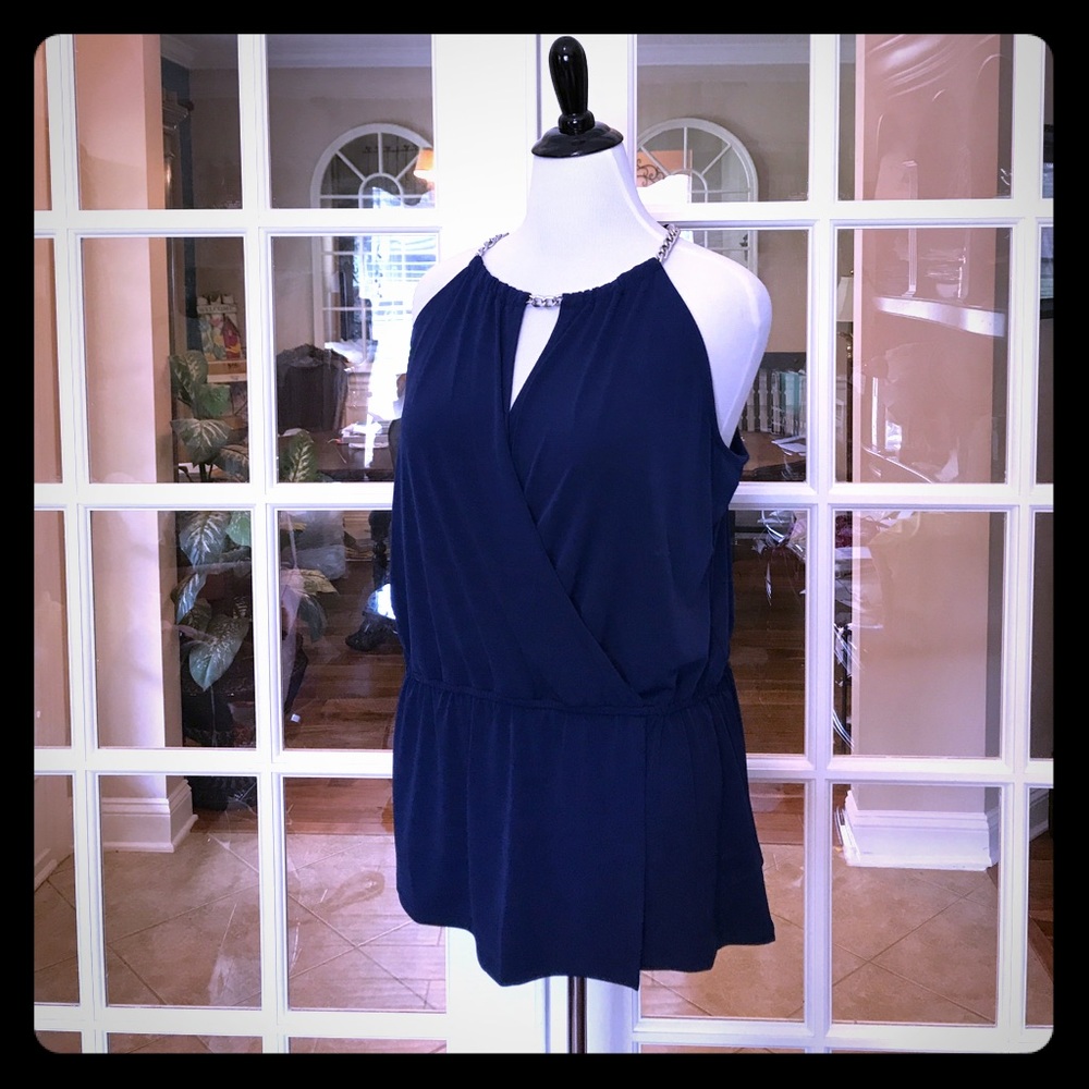 Michael Kors Prussian Blue & Silver Top -Last one!