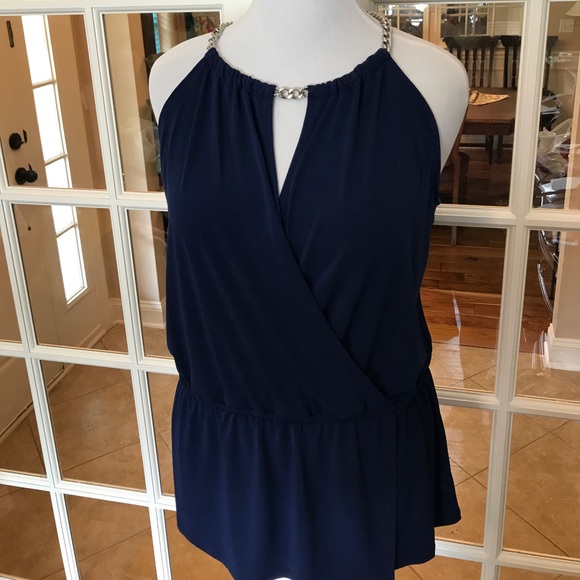 Michael Kors Prussian Blue & Silver Top -Last one! - Picture 1 of 7