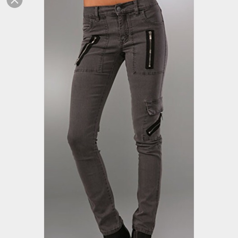 Grey zipper jeans, size 24
