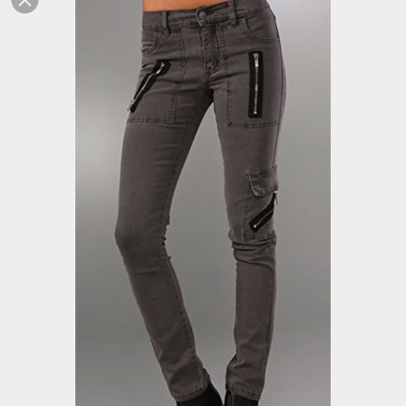 Grey zipper jeans, size 24 - Picture 1 of 2