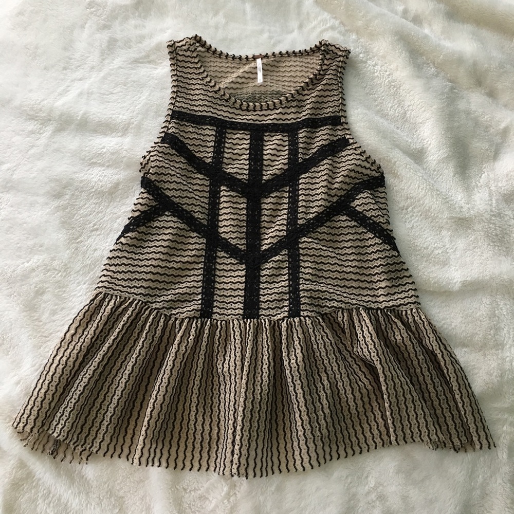 Free People geometric peplum top