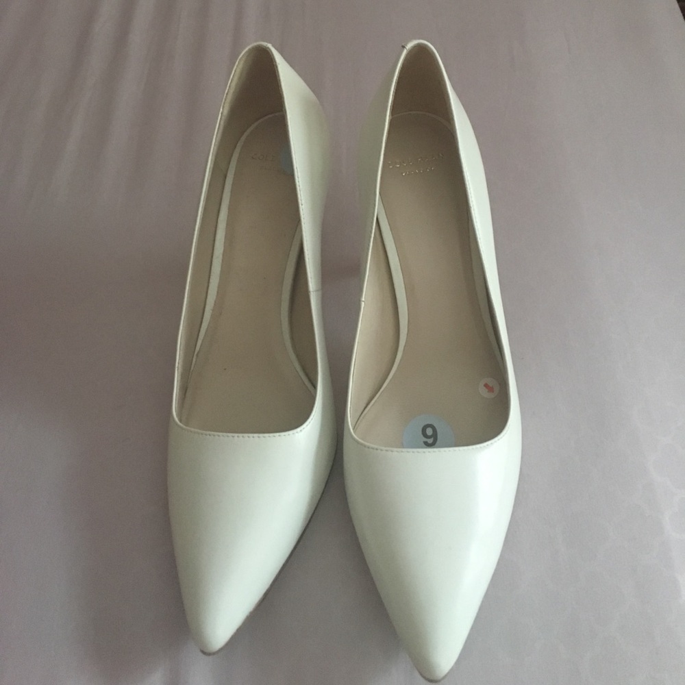 Cole Haan white pumps