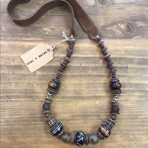 Twine & Twig Long Statement necklace - dark brown