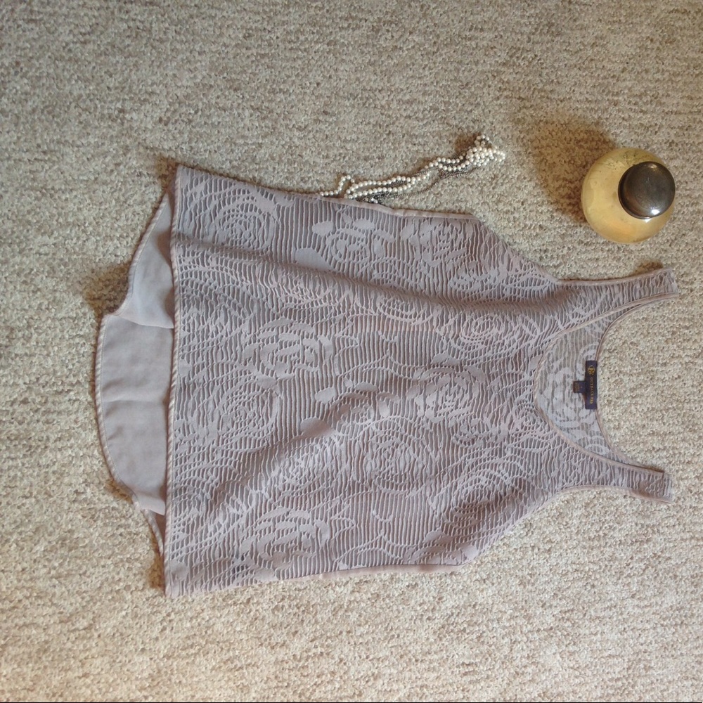 Gold Shimmer Floral Detail Tank