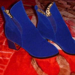 Royal Blue Suede Ankle Boots 10