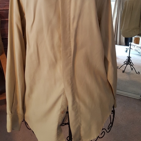 Tan blouse with button cover front - Picture 2 of 4