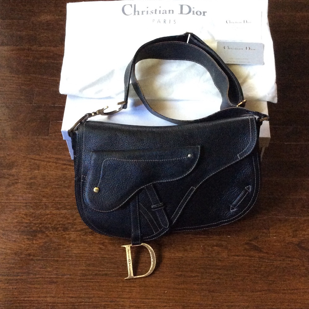 CHRISTIAN DIOR SADDLE BAG - BLACK