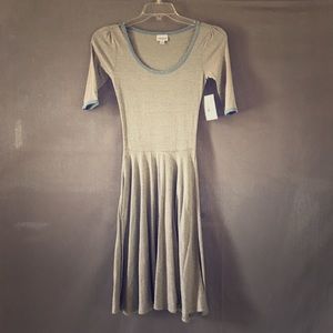 LulaRoe Nicole Swing Dress, XXS, Heather Grey