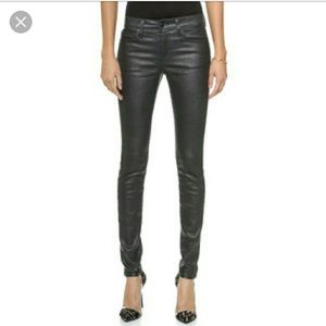 NWT Joe's Coated Black Mid Rise Skinny Jeans sz 25