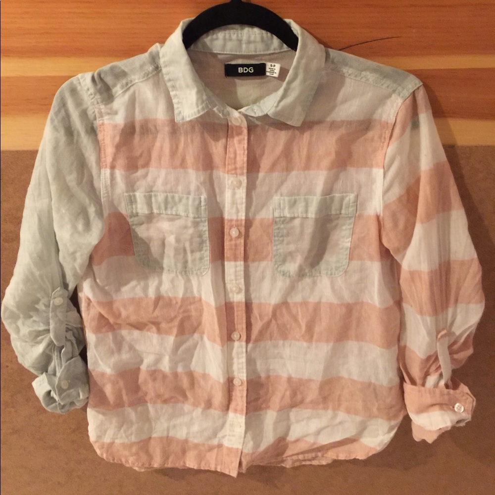 BDG - Long Sleeve Button Up Sheer