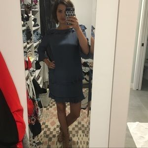 Banana Republic Blue Ruffle Shift Dress