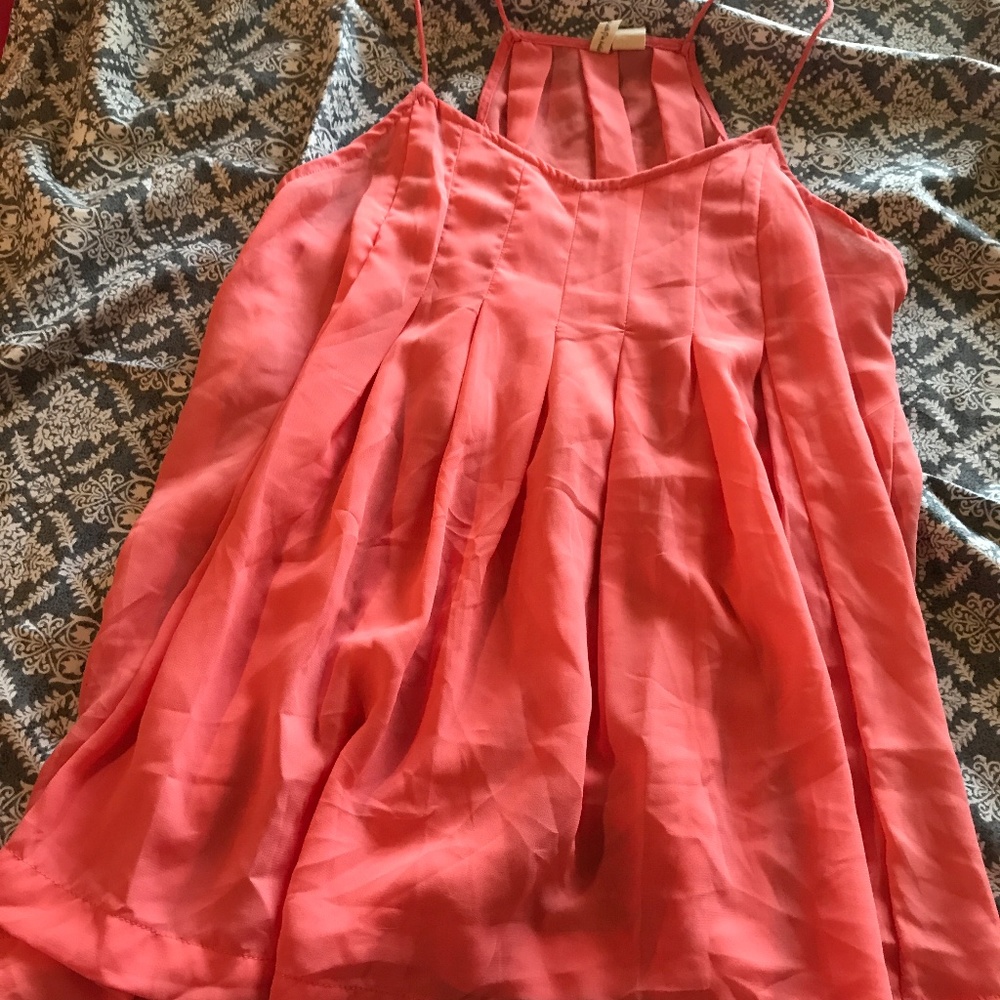 Japana Spaghetti Strap Pleated Chiffon Tank Top