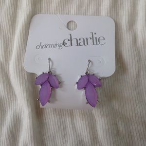 Charming Charlie purple hanging earrings