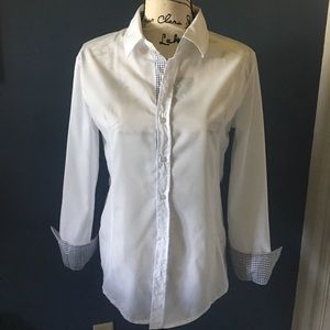 Women's medium white button up shirt