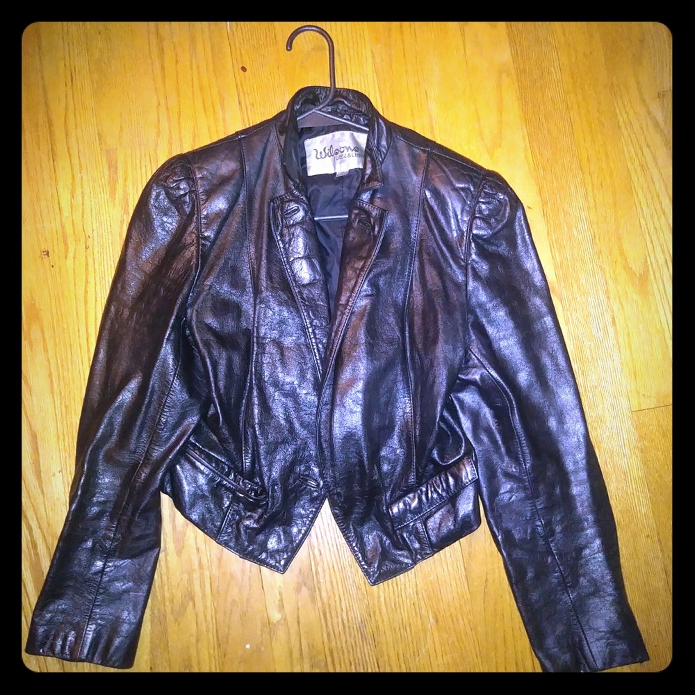 Vintage Real Leather Crop Jacket sz small