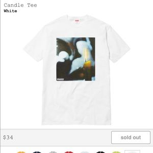 Supreme white candle tee size Large