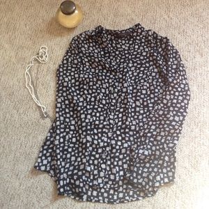 The Limited B&W Animal Print Blouse