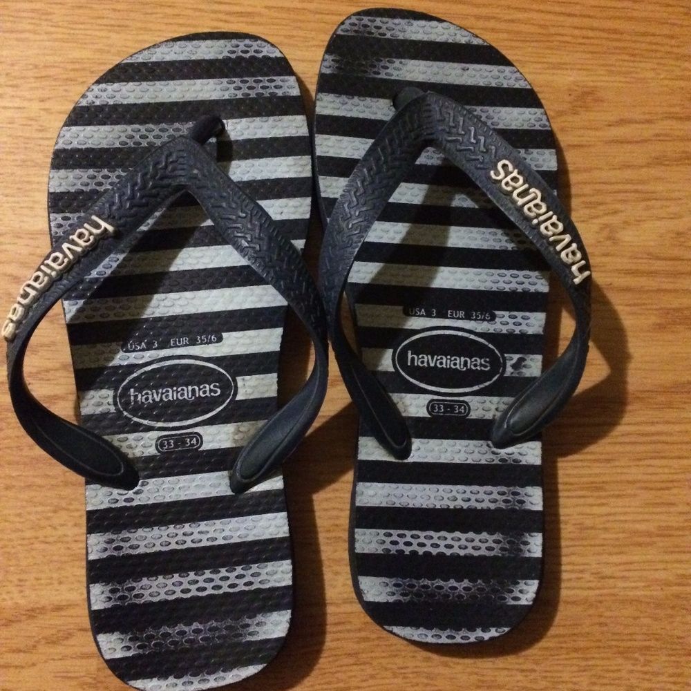 Havaianas Navy & White Stripe Kid's Flip Flops