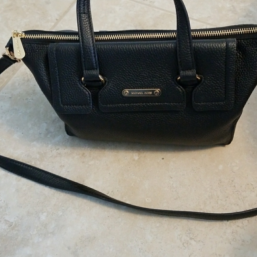 Black leather michael kors purse