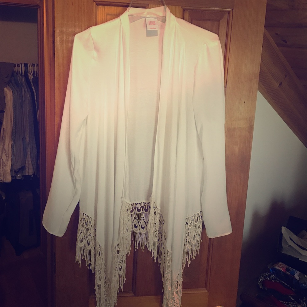 White fringe Kimono