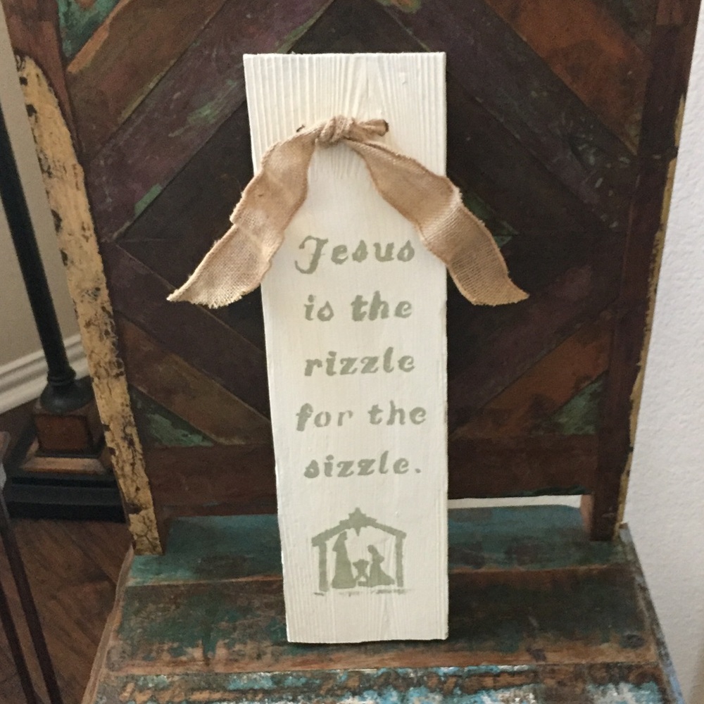 Funny hand painted Rustic wood Xmas decor
