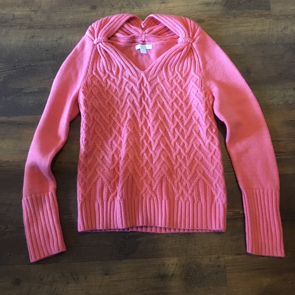 New York and Co. size small coral sweater EUC