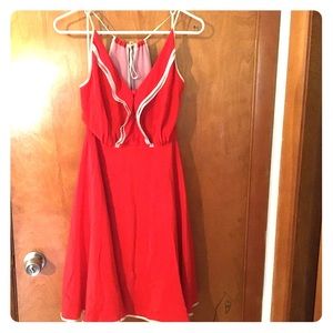 Anthropologie ‘Girls from Savoy’ red silk dress