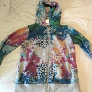 Colorful north face sweatshirt