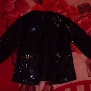 Custom Black Sequin Dinner jacket L