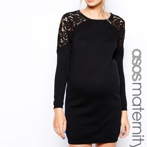 (Asos) Black maternity sweater dress