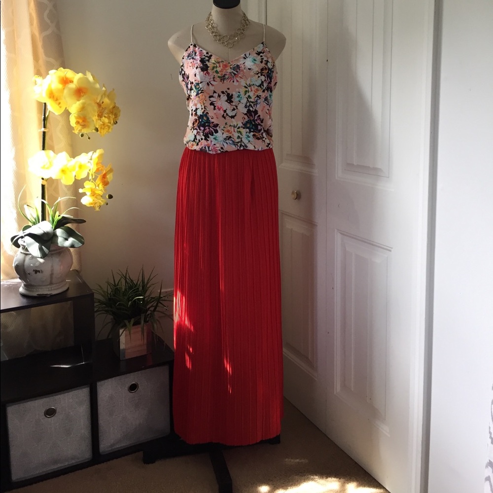 Orange maxi skirt