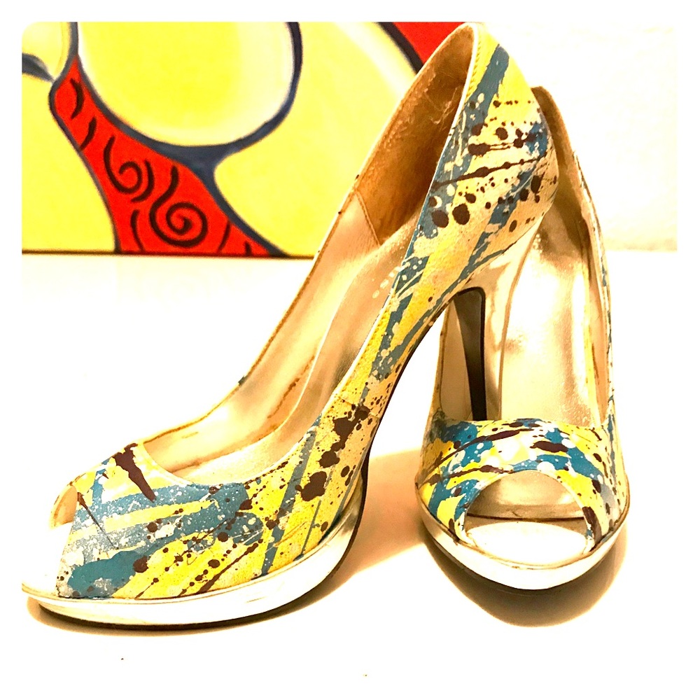 One-of-a-kind Hand Painted Party Heels