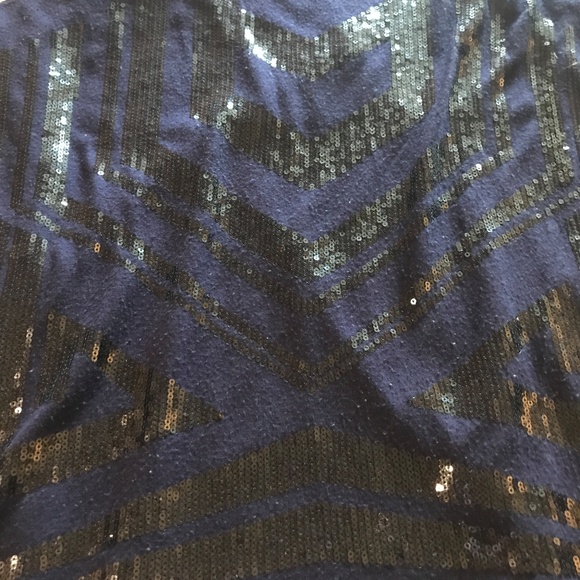 Dark Blue Sequin Front Tank Top - Picture 3 of 4