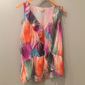 Leifsdottir feather printed silky top