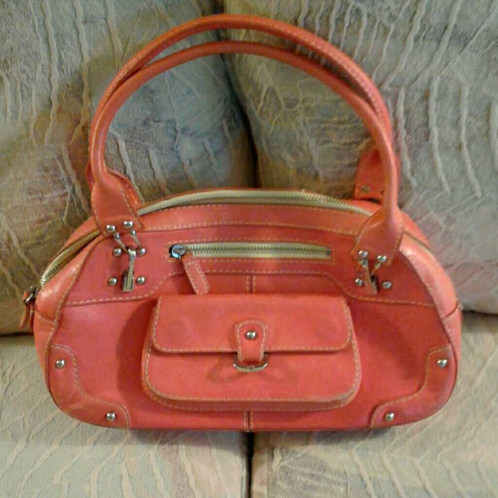 Beautiful peachy colored leather purse