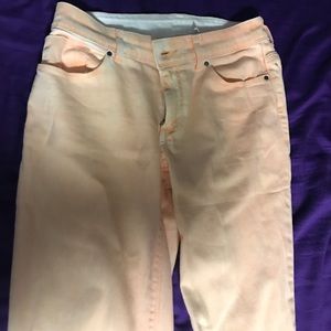 Orange skinny jeans(chicos) fits size zero