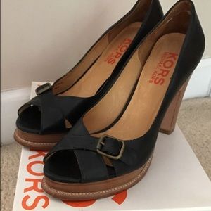 Michael Kors Platform open toe pumps.