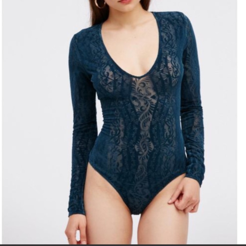 Free People Velvet Bodysuit