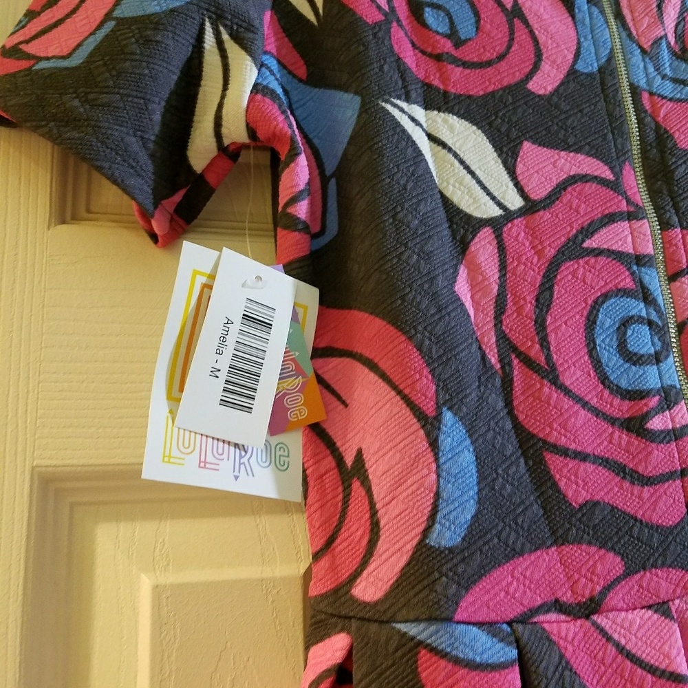 Nwt vintage lularoe Disney roses print Amelia med