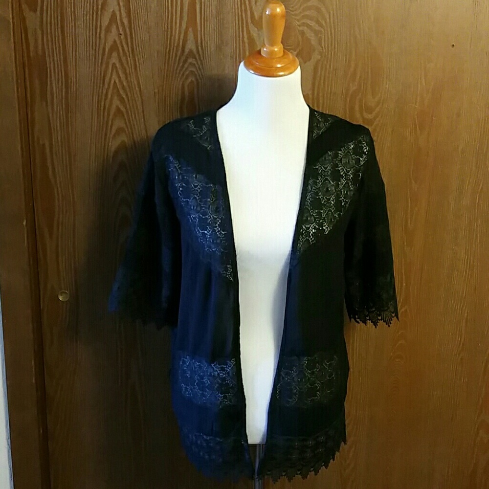Moral Fiber Black Crotchet Jacket Size Medium NWT
