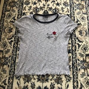 Topshop "love affair" scallop tee