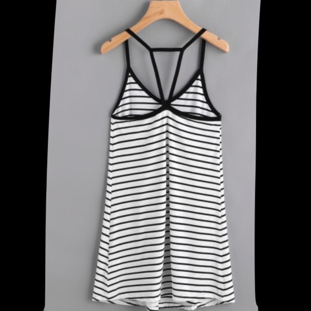 back and white stripe dress