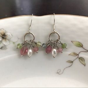 🎉HP🎉Semi Precious handmade Tourmaline & FWP ears