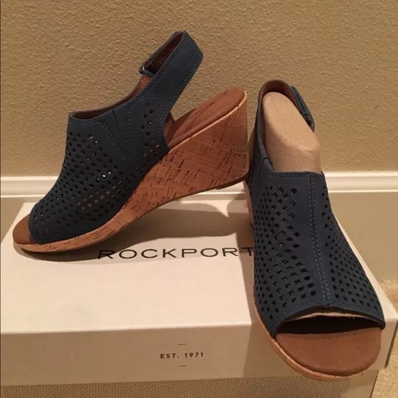 NEW ROCKPORT BRIAH PERF SLING Sz5.5 M TEAL SARCELL - Picture 5 of 8