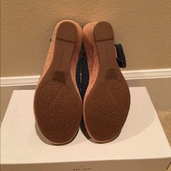 NEW ROCKPORT BRIAH PERF SLING Sz5.5 M TEAL SARCELL - Picture 8 of 8