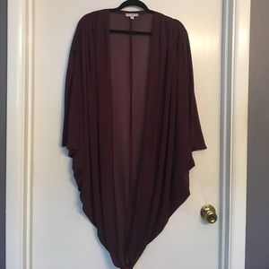 Maroon cocoon oversized Kimono