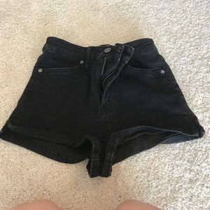 Free People high waisted black shorts size 25