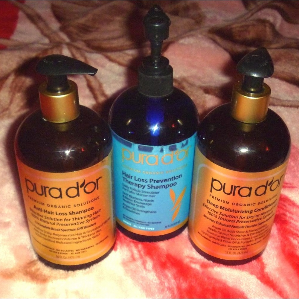 Pura D'or Gold and Blue Shampoo Conditioner Lot