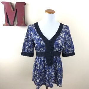 ANTHROPOLOGIE Odille Floral Peasant Blouse ANTHROPOLOGIE Odille Floral Peasant Blouse